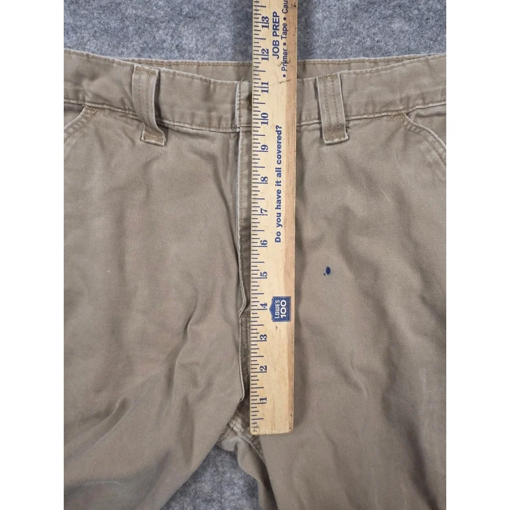 Carhartt B324 DKH Relaxed Fit Canvas Carpenter Pants Mens 36x32 Tan Distressed